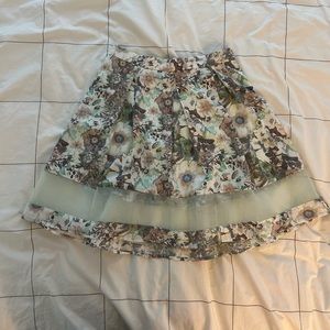 Mint Floral Mini Skirt